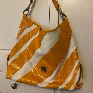 Dooney & Burke Yellow/White Zebra Shoulder Purse